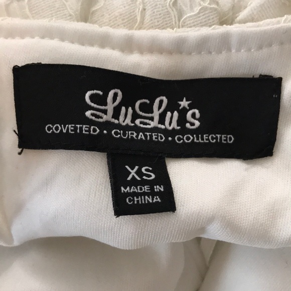 Lulu’s White Ivory Lace High Neck Skater Dress - Picture 7 of 8